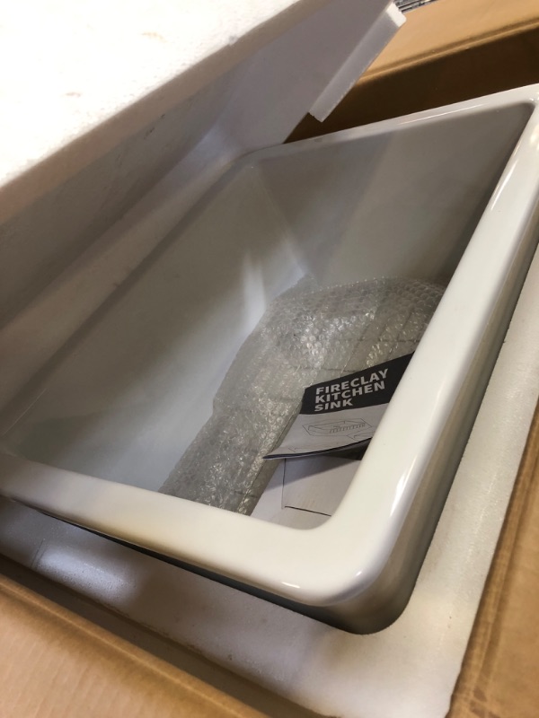 Photo 1 of White Undermount Kitchen Sink 24 Inch - Laundry Sink Drop In 24"x19", 10" Deep Small Bar Sink Dual Mount, Single Bowl Topmount Fireclay Prep Sink w Accessories,for Kitchen & Laundry & Outdoor 24"x19"x11" White Single Bowl