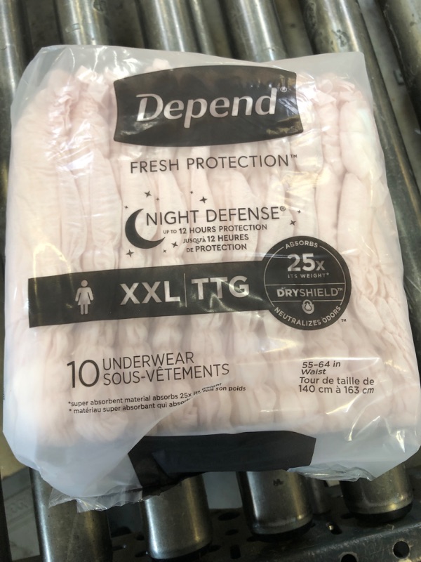 Photo 1 of  WOMENS DEPENDS DIAPER - SIZE 2XL - 10 CT 
