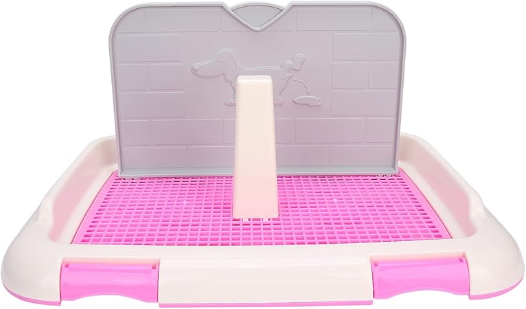 Photo 1 of Dog Toilet Toilet Training Kit Wee Training for Small Medium Dogs Indoor Puppy Training Toilet Cat Potty Fence Dog Scheduled Urination Potty Tray Keep Paws Floors Dry(Pink)
