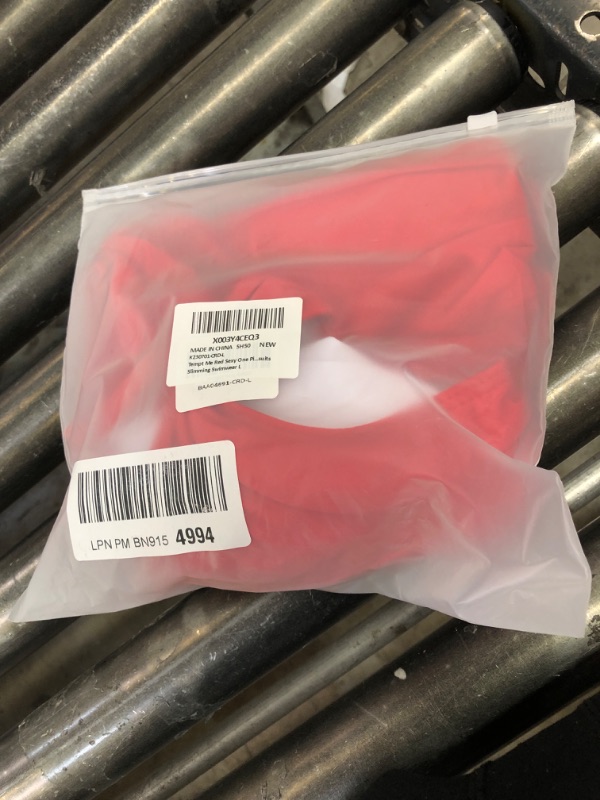 Photo 1 of Tempt Me Women One Piece Swimsuit One Shoulder Bathing Suits Cutout Mesh Swimwear Large Red