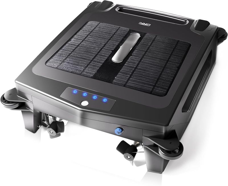 Photo 1 of GIRRI Automatic Cordless Solar Powered Robotic Pool Skimmer Cleaner with Enhanced Core Durability and Dual Salt Chlorine Tolerant Motors
