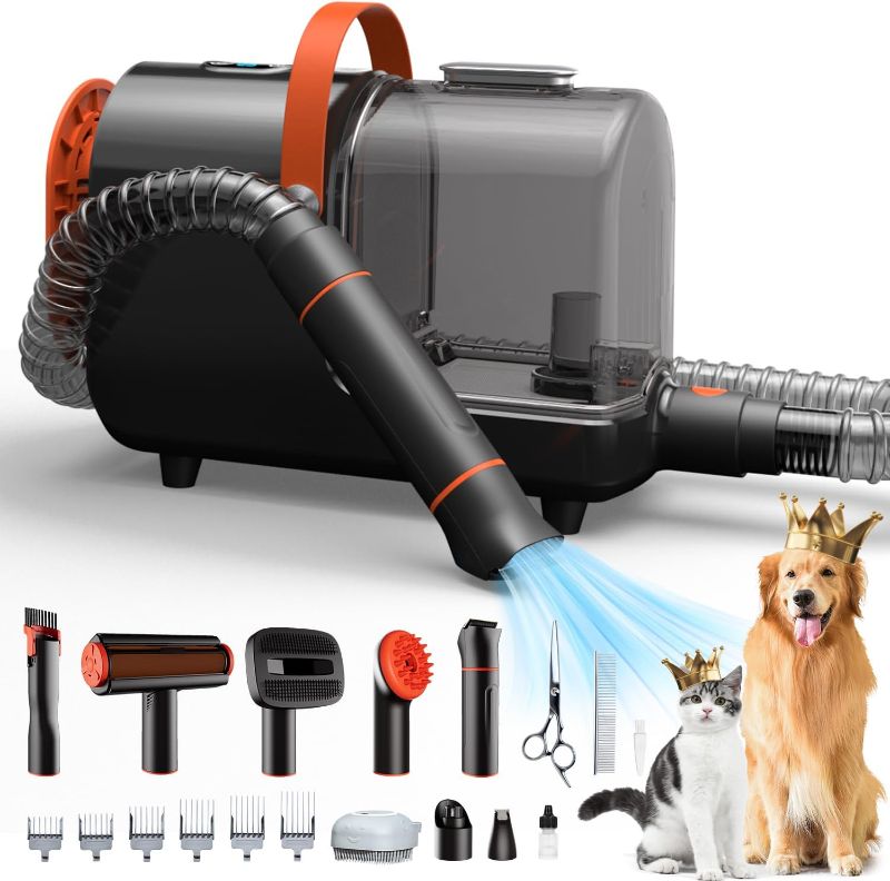 Photo 1 of  Bawetech B2 Pet Grooming Kit, 5-in-1 Dog Grooming Vacuum and Dryer with Clipper and Brushes, 11000Pa Suction, 2L Capacity, 113? Dryer, Low Noise Pet Hair Removal Tool Pet Supplies for Dogs Cats.