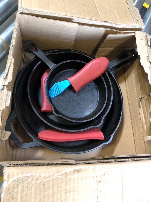 Photo 1 of 3 PACK CAST IRON SKILLETS 