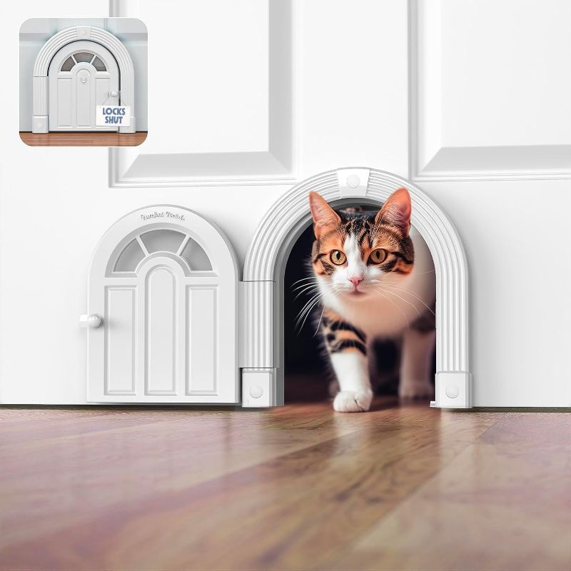 Photo 1 of Cat Door Interior Door - No-Flap Cat Door for Interior Door, Cat Door Interior Door for Cats Up to 20 lbs, Easy DIY Setup, Secured Installation in Minutes, No Training Needed…
