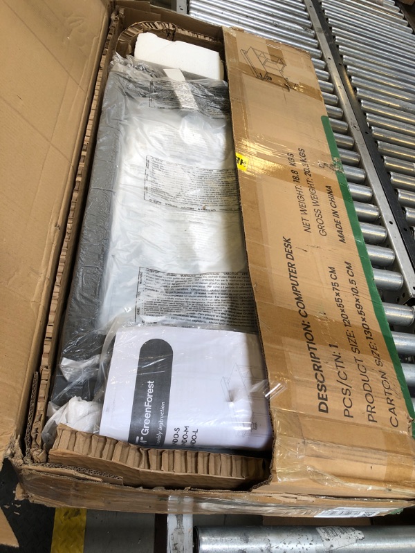 Photo 1 of GreenForest Computer Desk with USB Charging Port and Power Outlet, Reversible Home Office Desk with Monitor Stand Storage Shelves for Small Space,47 in Work Desk with Cup Holder Hook,Black Black 47 inch