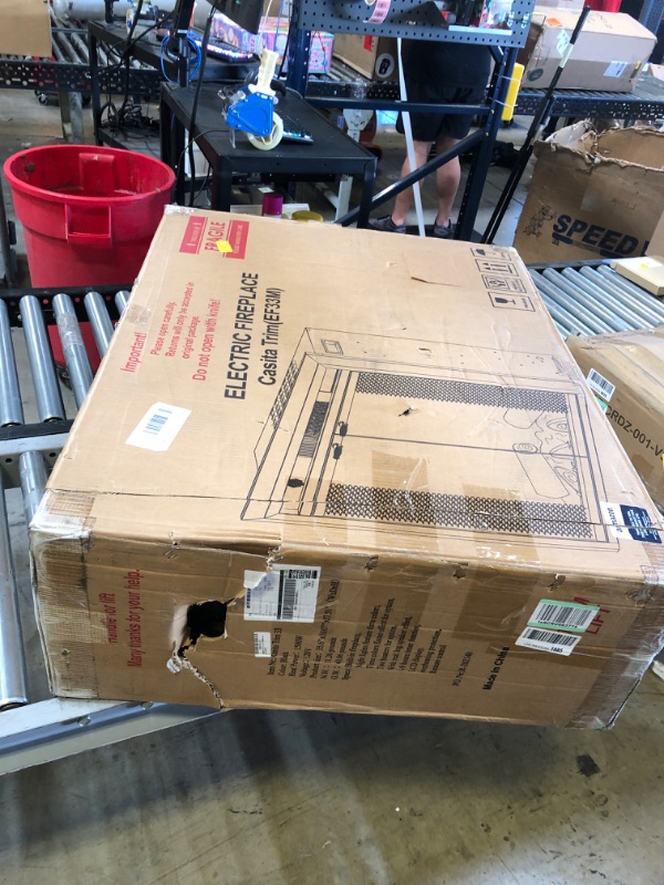 Photo 1 of Electric Fireplace Insert, 36 Inches Recessed Fireplace Heater with Adjustable Flame and Top Light Colors, Fire Crackling Sound, Remote Control, Timer, 750W/1500W, Black 36"W X 27"H