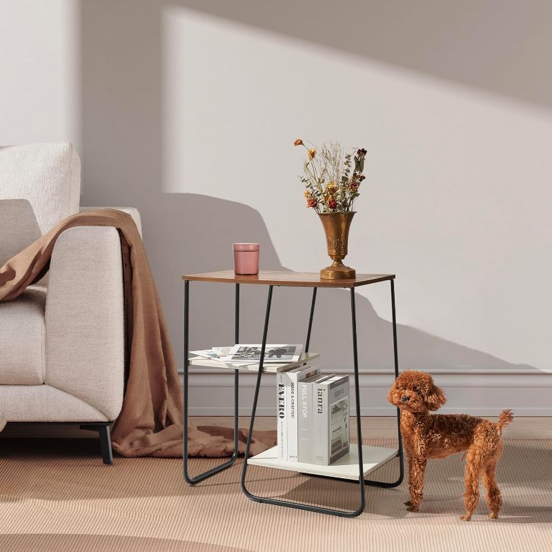 Photo 1 of Accent Tables Living Room Side Table Bedroom End Table Wood Side Table for Office Accent Side Table Rectangle End Table Small Accent Table for Bedroom Night Stand Side Table Modern End Tables 3 Tier
