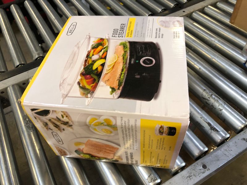Photo 1 of BELLA Two Tier Food Steamer with Dishwasher Safe Lids and Stackable Baskets & Removable Base for Fast Simultaneous Cooking - Auto Shutoff & Boil Dry Protection, Stainless Steel, 7.4 QT, Black