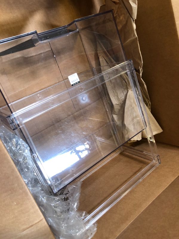 Photo 1 of BINO | Stackable Storage Drawers, Small - 2 Pack, Clear | THE CRATE COLLECTION | Storage Bins With Drawers Bathroom Organizers and Storage Organization and Storage Under Sink Organizer Vanity Cabinet 2-Pack Small