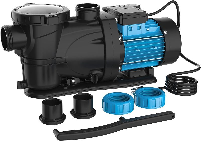 Photo 1 of 3HP Pool Pump Inground, 7860 GPH Above Ground Swimming Pool Pump, 115V High Flow Single Speed Powerful Self Priming Pool Pumps with Strainer Basket, Energy Saving, Low Noise
