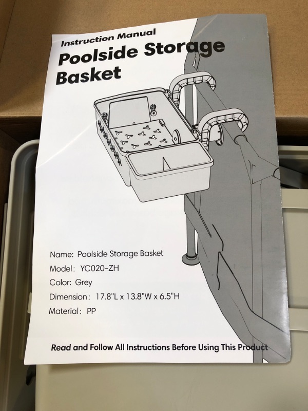 Photo 2 of ?2024 Upgrade?2 Sets Upgrade Poolside Storage Basket, Pool Accessories For Above Pool, Swimming Pool Storage Basket with Pool Cup Holder, Fits 3 Inch or Less Top Rail