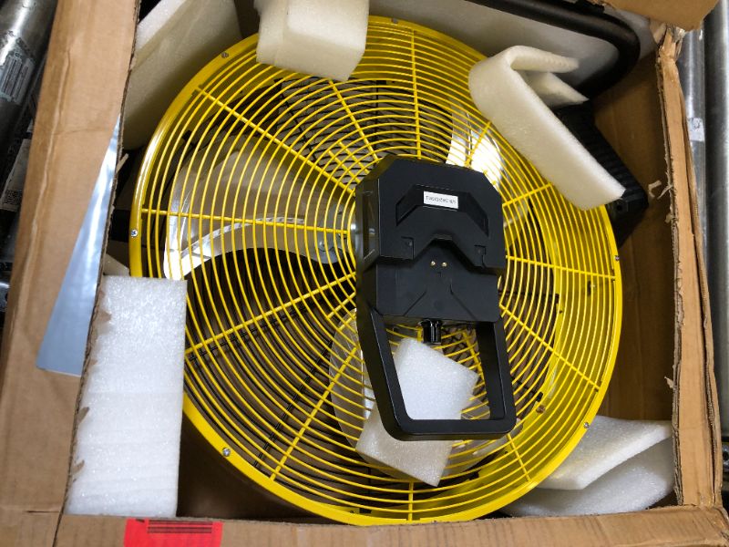 Photo 2 of 15600mAh Rechargeable Battery Operated Floor Fan, 16 inch Yellow Industrial High Velocity Drum Fan, Shop Fan for Camping Gym Garage Outdoor Indoor, AI-F601Y