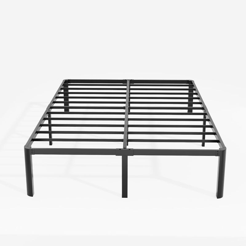 Photo 1 of 14 Inch Black Metal Full Size Bed Frame - Sturdy Metal Platform Full Bed Frame Easy Assembly, Heavy Duty, No Box Spring Needed (Modern 14", Full)
