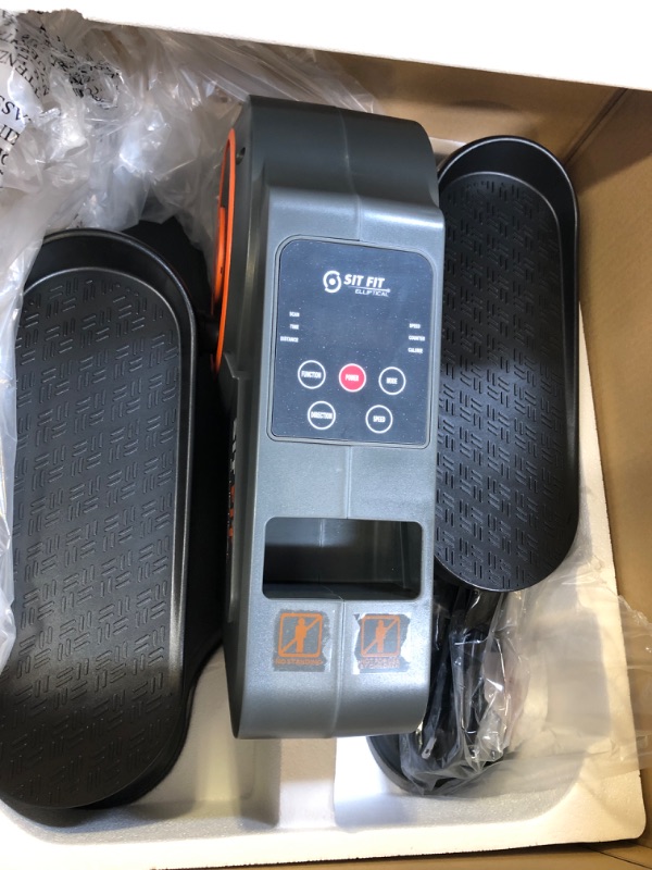 Photo 1 of SITFIT, Sit Down and Cycle! Powered Foot Pedal Exerciser for Seniors, Under Desk Elliptical Exercise Bike, Leg Exerciser While Sitting. Peddler Exerciser Mini Bike, Portable Rehabilitation Equipment. Dark & Orange
