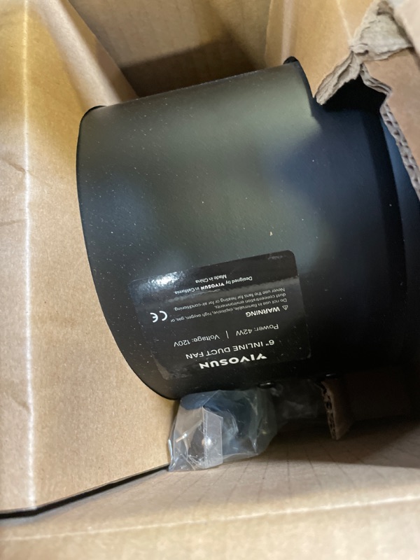 Photo 1 of VIVOSUN Inline Booster Duct Fan 4” 100 CFM, HVAC Exhaust Ventilation Fan with Low Noise for Basements, Bathrooms, Kitchens, Attics, Grow Tents, Black