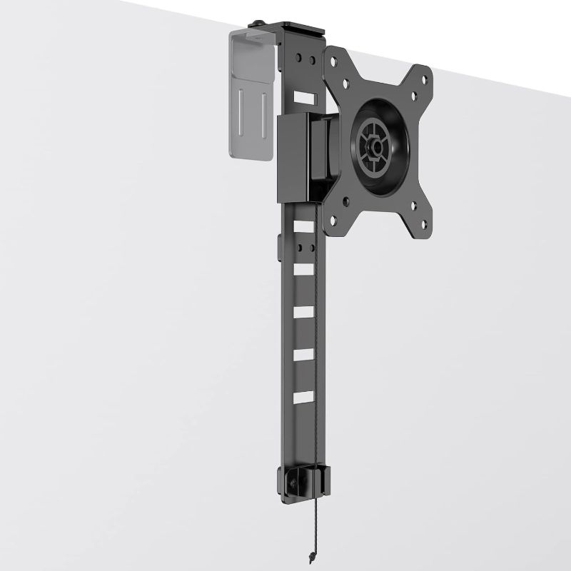 Photo 1 of JOY worker Cubicle Monitor Mount, Height Adjustable Hanging Monitor Mount, 13"-34" Cubicle Monitor Hanger, Monitor Bracket with VESA mount 75*75/100*100mm, Clamp Hook Top Holds Up to 17.6 lbs, Black
