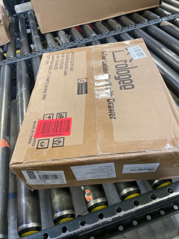 Photo 1 of Furologee 5-Tier Ladder Shelf, Narrow Ladder Bookshelf with Drawer, 55.6”Tall Industrial Bookcase Storage Rack Organizer, Freestanding Storage Shelve for Living Room, Home Office, Bedroom, Black Oak Black Oak 5-Tier