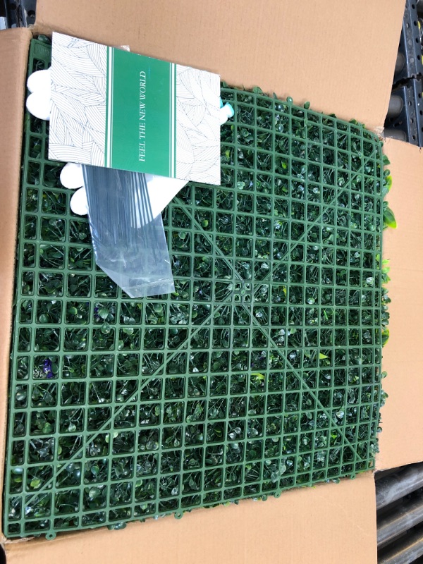 Photo 1 of Artificial Boxwood Panels, Grass Wall Panels 20"x20"(8pcs), Privacy Hedge Fence Screen with UV Protection, Fake Greenery Backdrop for Indoor Wedding and Outdoor Garden Backyard with 8PCS 20''x20''