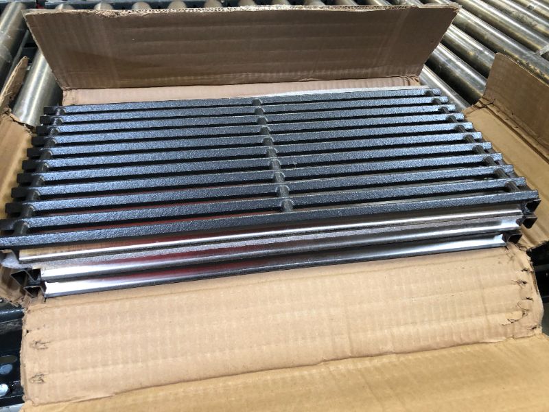 Photo 1 of Emitter Plate & Grill Grate 463242516 for Charbroil Commercial Infrared 3 Burner Grills 463242515 466242515 463243016 463367016 466242516 463342620 463346017, Charbroil G474-0017-W1 G466-2400-W1 Parts Stainless Steel+Cast Iron 17 1/8" x 8 1/8" + 17" x 7 5