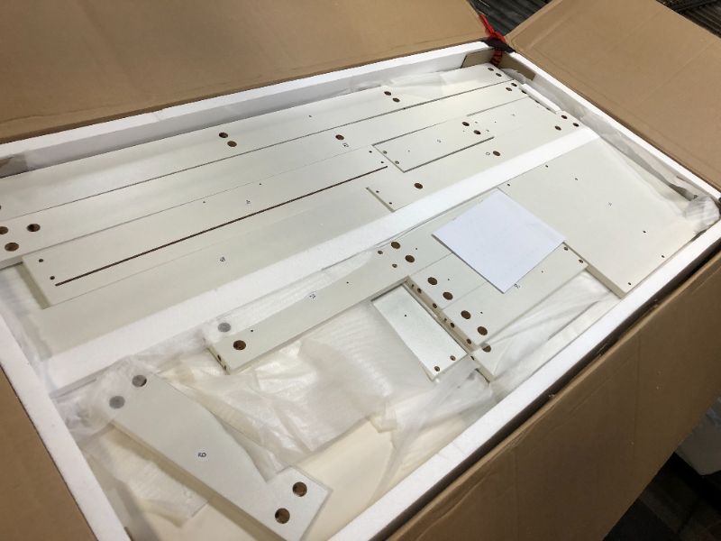 Photo 1 of 36" Modern Mirror Makeup Vanity with 4 Drawers Charging Station and Light Strip, White 