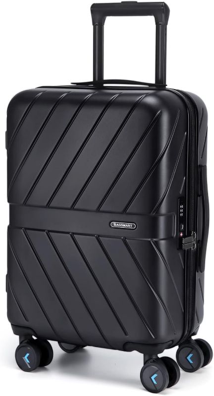 Photo 1 of BAGSMART Carry On Luggage 22x14x9 Airline Approved With TSA Lock, 1OO% Polycarbonate Hardside Luggage with Spinner Wheels, Durable Hard Shell Carry On Suitcase 20 inch Black
