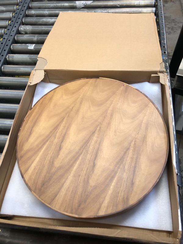 Photo 1 of Round Wooden Serving Tray with Handles,20" Large Diameter Wood Serving Trays for Ottoman,Rustic Acacia Wood Circle Tray for Eating, Entertaining,Decorating and Organizing Acacia,20 Inch
