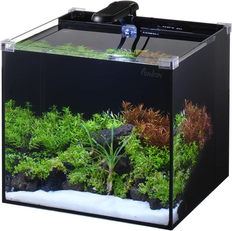 Photo 1 of 5 Gallon Fish Tank, Low Iron Rimless Glass Aquarium Starter Kits with Backpack Partitioned Filtration, No Installation Required Betta Fish Tank with Leveling Mat for Beginners and Enthusiasts
