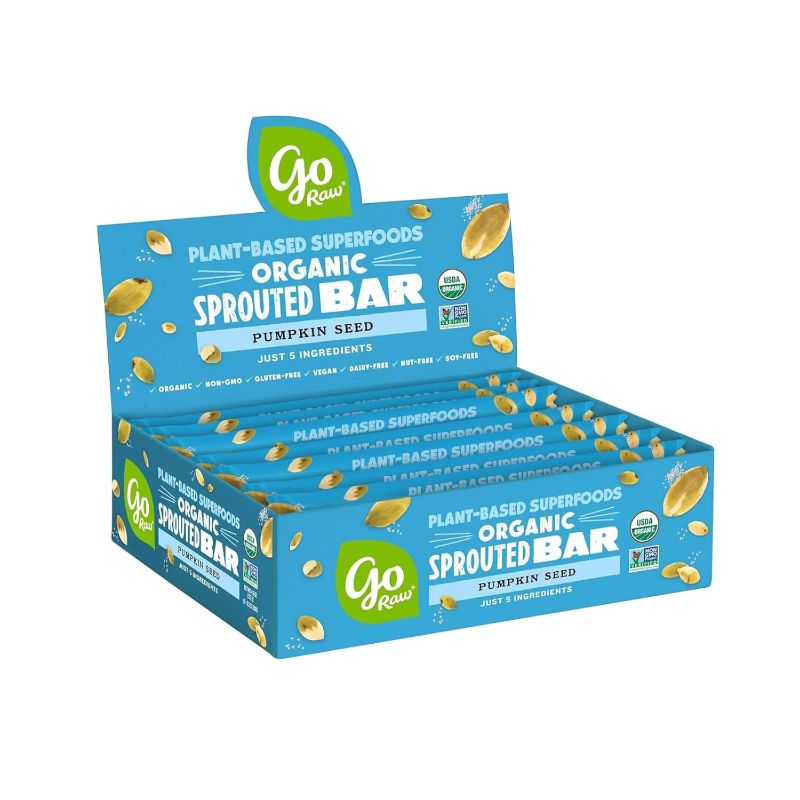 Photo 1 of Go Raw Organic Sprouted Pumpkin Seed Bars, 10 Count, Sea Salted, Keto, Superfood EXP 08/31/2024
 