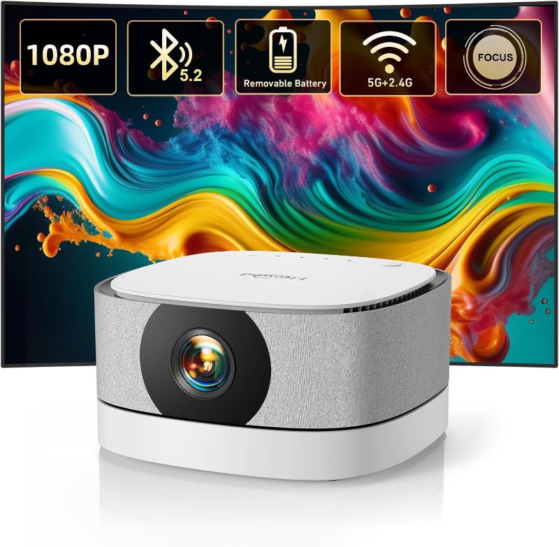 Photo 1 of ?Battery Powered?Outdoor Projector with WiFi and Bluetooth 1080P: 480 ANSI 16000L Lisowod Mini Portable Rechargeable Projector with Electric-Focus & Zoom Movie Projector for Outdoor/Home Use
