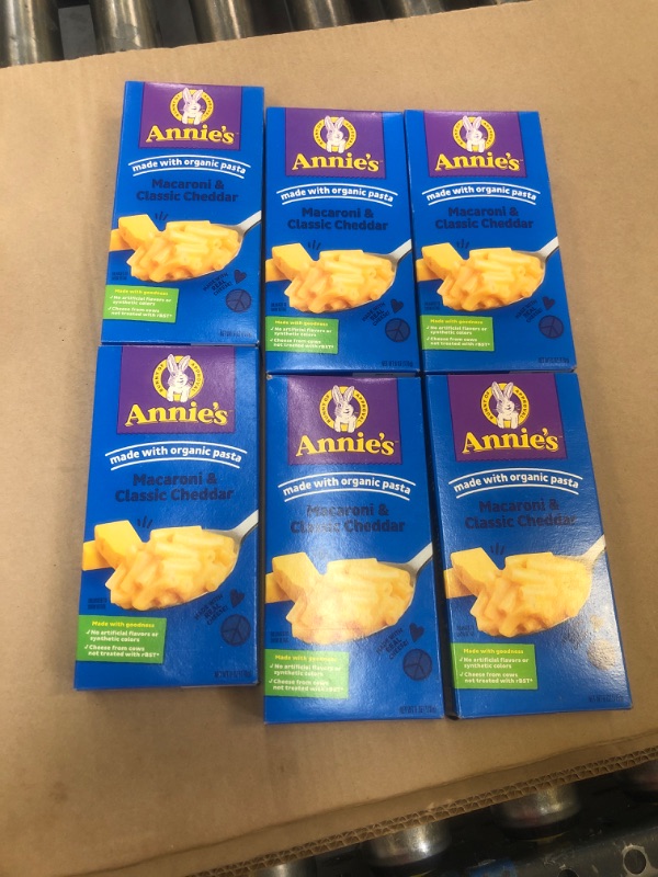 Photo 2 of Annie's Classic Macaroni & Mild Cheddar Macaroni & Cheese Natural 6 oz Box Mild Cheddar-Classic 6 Ounce (Pack of 6) exp: 07/01/25