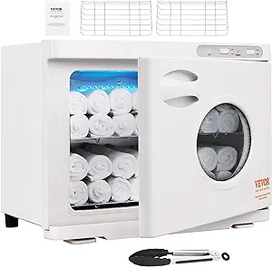 Photo 1 of Professional Hot Towel War..., Facial Spa Massage Salon NewVEVOR 23L Large Capacity Hot Warmers with See Through Window, 2 Stainless Steel Racks, Holds up 50-60 Towels, 2-in-1 Quick All-Round Heating for Facials, SPA, Massage, Salon,