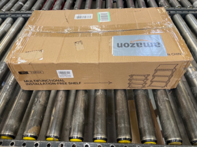 Photo 1 of HESHS Foldable Shoe Rack, 4-Tier Narrow Shoe Organizer, Adjustable Shoe Shelf, Installation-Free Standing Shoe Rack for Closet Hallway Entryway Bedroom Bathroom Kitchen Door