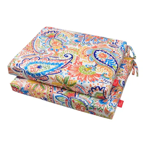 Photo 1 of  Outdoor/Indoor Squared Seat Cushion,Patio Chair Cushions,18.5" x 16", Set of 2 Red Phoenix