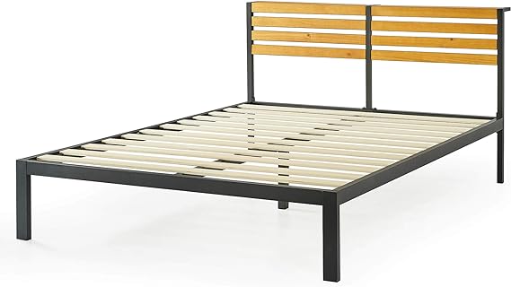 Photo 1 of Mellow Kasi Metal Platform Bed with Panel Headboard Shelf, Solid Pine Wood, Easy Assembly, King, SHPB-KAK