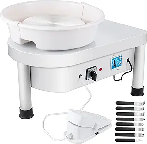Photo 1 of Mophorn Pottery Wheel 25CM Pottery Forming Machine 350W Electric Wheel for Pottery with Foot Pedal and Detachable Basin Easy Cleaning for Ceramics Clay Art Craft DIY