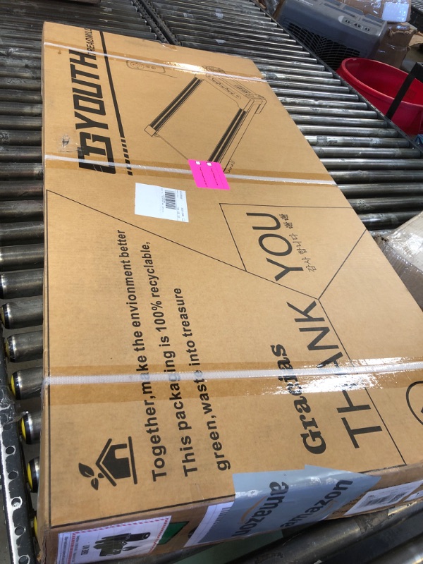 Photo 1 of GOYOUTH 2 in 1 Under Desk Electric Treadmill Motorized Exercise Machine with Wireless Speaker, Remote Control and LED Display, Walking Jogging Machine for Home/Office Use WHITE