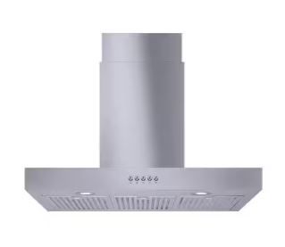 Photo 1 of Lora 30 in. 350 CFM Convertible T-Shape Wall Mount Range Hood in Stainless Steel with Charcoal Filters and LED Lighting
