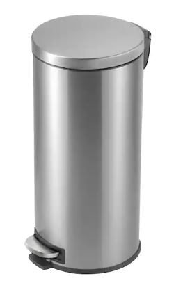 Photo 1 of 8 Gal. Stainless Steel Round Step-On Trash Can
