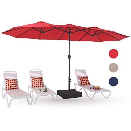 Photo 1 of Barcode for PHI VILLA 15ft Patio Umbrella Double-Sided Outdoor Market Extra Large Umbrella with Crank, Umbrella Base Included
