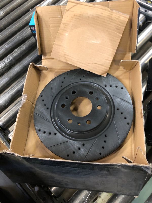 Photo 1 of Disc Brake Rotor-Brake Rotor - Drilled And Slotted - Black DFC fits 2004 SRX
