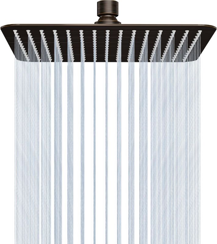 Photo 1 of SR SUN RISE Luxury 16 Inch Extra Large Square Stainless Steel Shower Head High Pressure Rainfall Showerhead Ultra Thin Water Saving Oil Rubbed Bronze 2.5 Gpm
