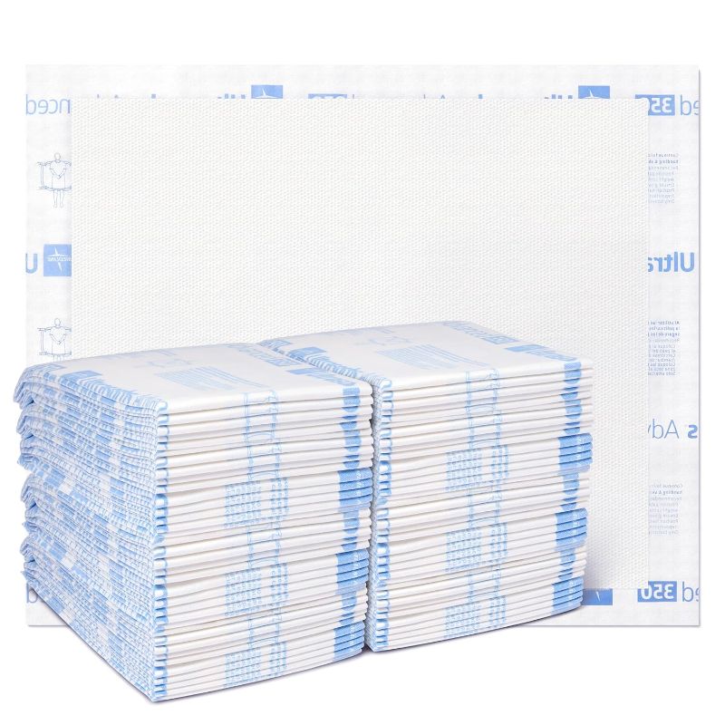 Photo 1 of Medline Ultrasorbs Advanced Extra Strength Drypads, 30" x 36", 70 Count, Super Absorbent Disposable Pads, Incontinence Bed Pads, Chucks Bed Pads, Elderly, 350 lb Repositioning Capacity

