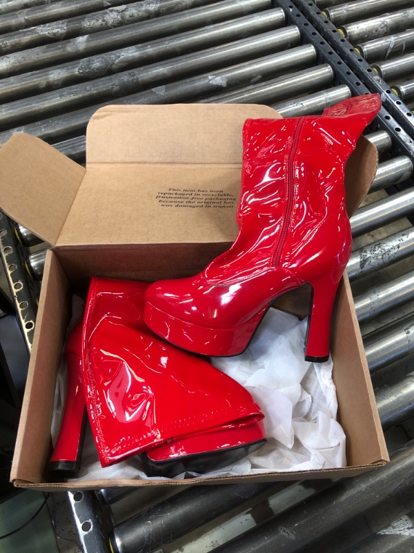 Photo 1 of HIGH CALF RED BOOTS
SIZE 12/13