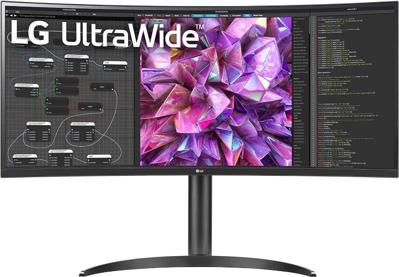 Photo 1 of LG UltraWide QHD 34-Inch Curved Computer Monitor 34WQ73A-B, IPS with HDR 10 Compatibility, Built-In-KVM, and USB Type-C, Black
