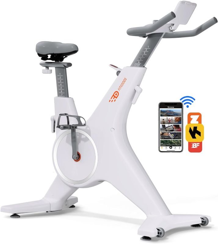 Photo 1 of Exercise Bike Stationary Bike with Magnetic, Indoor Cycling Bike Stationary for Home, Spin Bike with Built-In Bluetooth Sensor and Digital Display, Workout Bike with iPad Mount
