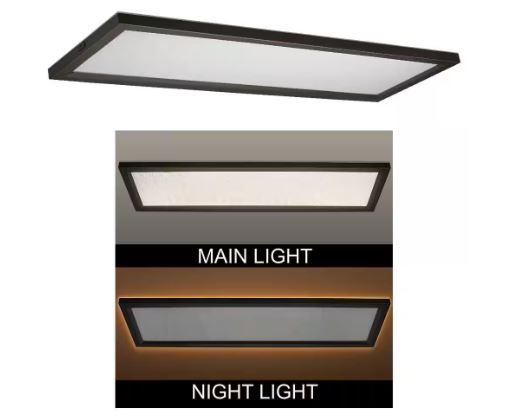 Photo 1 of 48 in. x 15 in. Oil Rubbed Bronze LED Flush Mount Light
