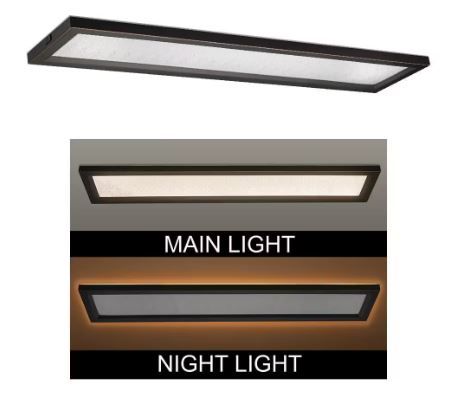 Photo 1 of 48 in. x 15 in. Oil Rubbed Bronze LED Flush Mount Light
