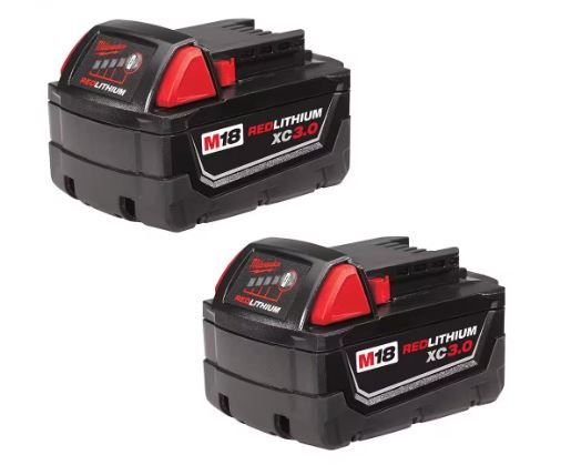 Photo 1 of M18 18-Volt hium-Ion XC Extended Capacity Battery Pack 3.0Ah (2-Pack)
