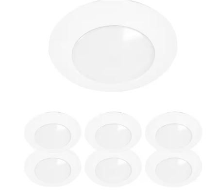 Photo 1 of HLCE 6 in. 3000K Integrated LED Recessed Light Trim (6-Pack), Title 20 Compliant
