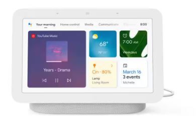Photo 1 of Nest Hub 2nd Gen - Smart Home Speaker and 7 in. Display with Google Assistant - Chalk

